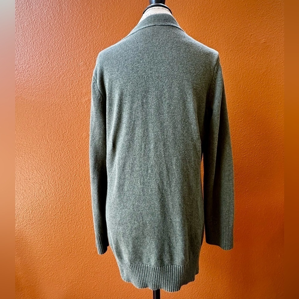 Pendleton Green V-Neck Cardigan Cotton Sweater Large Excellent Condition! - Picture 6 of 7